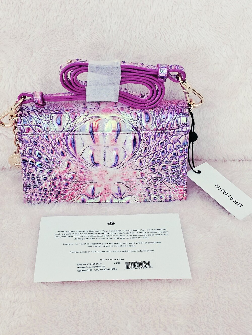 NWT Brahmin PURPLE IRIS Minuette - Picture 3 of 14